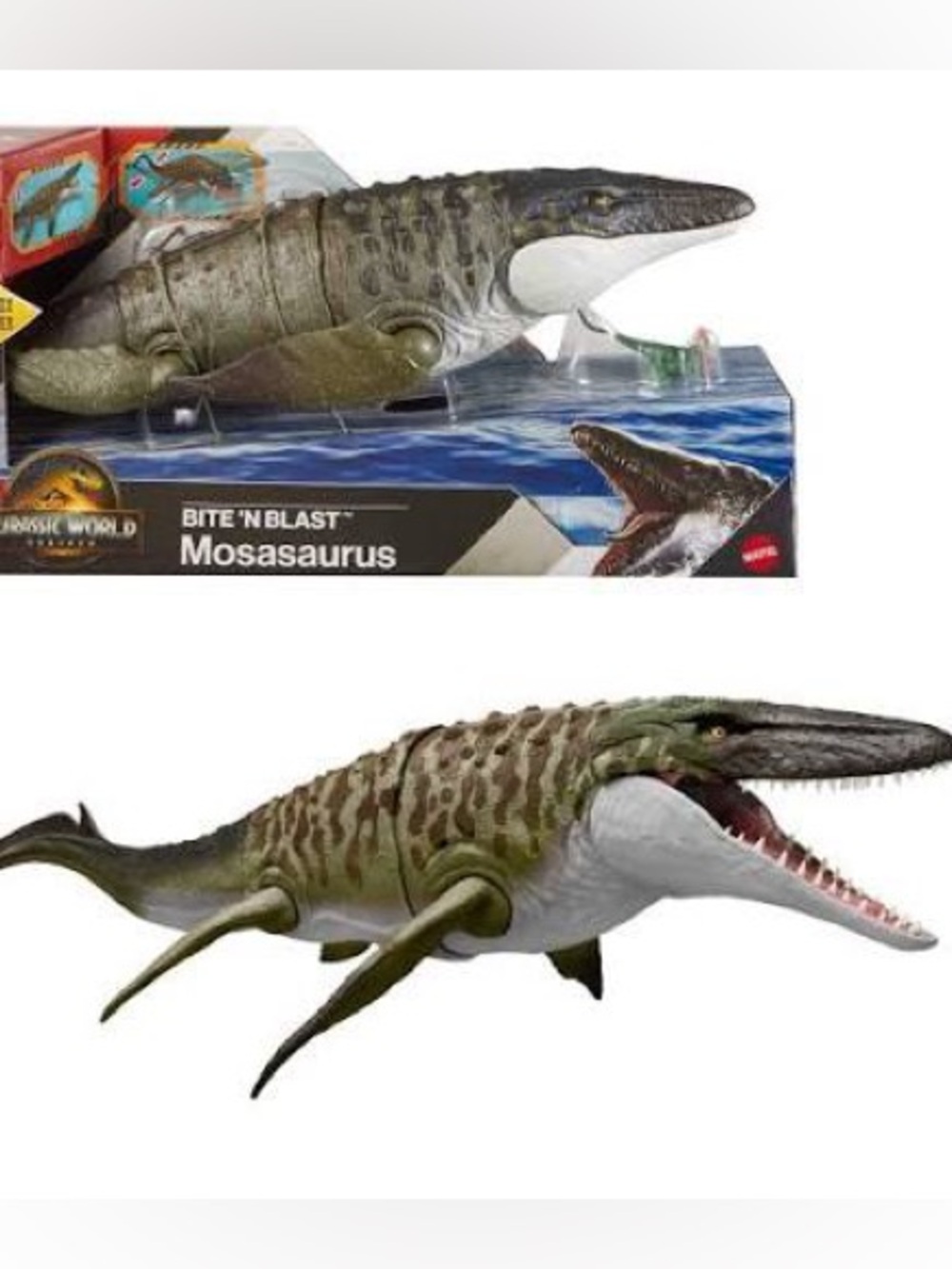 Jurassic World Rebirth Mosasaurus Action Figure Toy LARGE MOUTH OPENS
